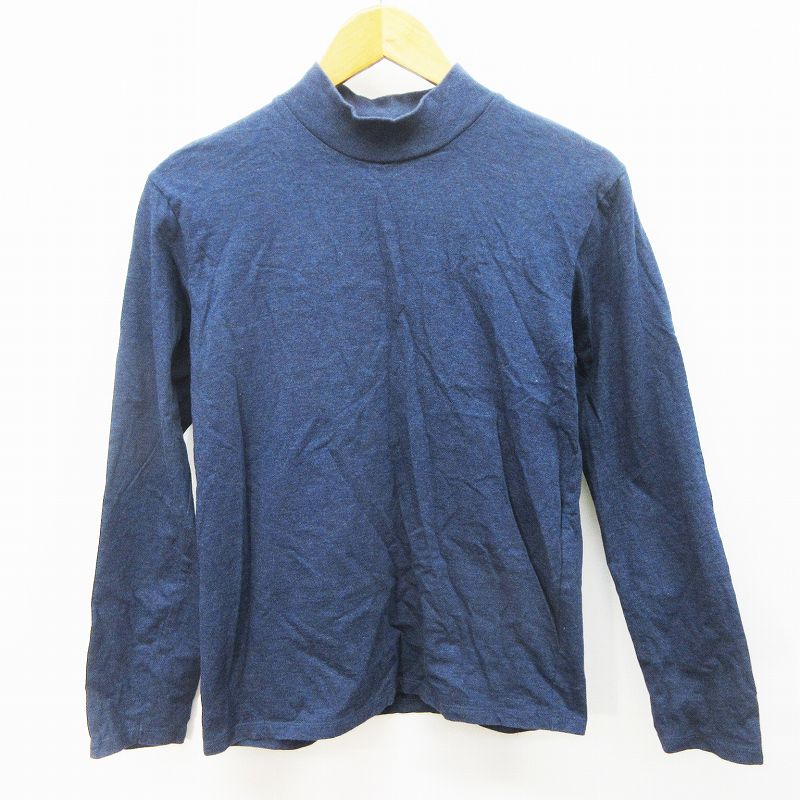 ナノユニバース Nano Universe Nano Base Anti Soaked モックネック Tシャツ ロンt カットソー 長袖 無地 綿 コットン100 M 紺 ネイビー 32 メンズ 064 ベクトルパーク