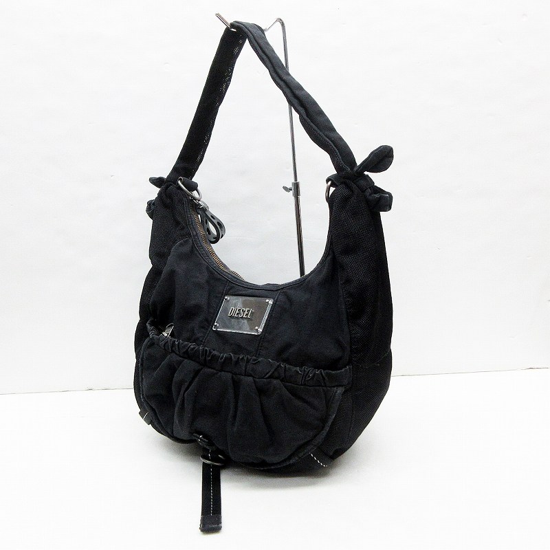 DIESEL / ディーゼル  バッグ キャンバス ビニール 紺 黒  ブランド 中古  [0990012072] 1DR（WOMEN）: キャンバスショルダーバッグ｜ディーゼル（DIESEL