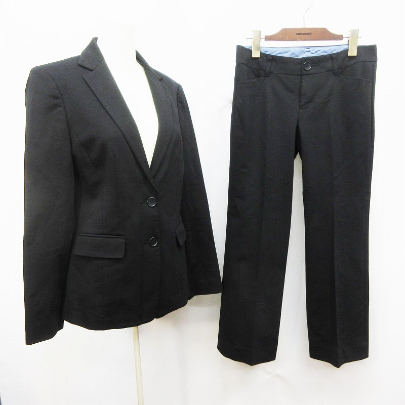 コムサデモード Comme Ca Du Mode セットアップ スーツ テーラードジャケット 2b 背抜き パンツ ブーツカット M相当 黒 ブラック系 32 レディース 064 ベクトルパーク