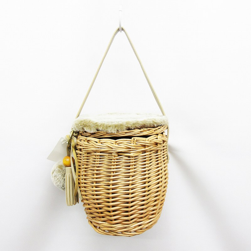 未使用品 スタディオクリップ Studio Clip 2way ファー カゴバッグ 巾着 ハンドバッグ 茶 ブラウン系 レディース 064 202101240345 ベクトルパーク