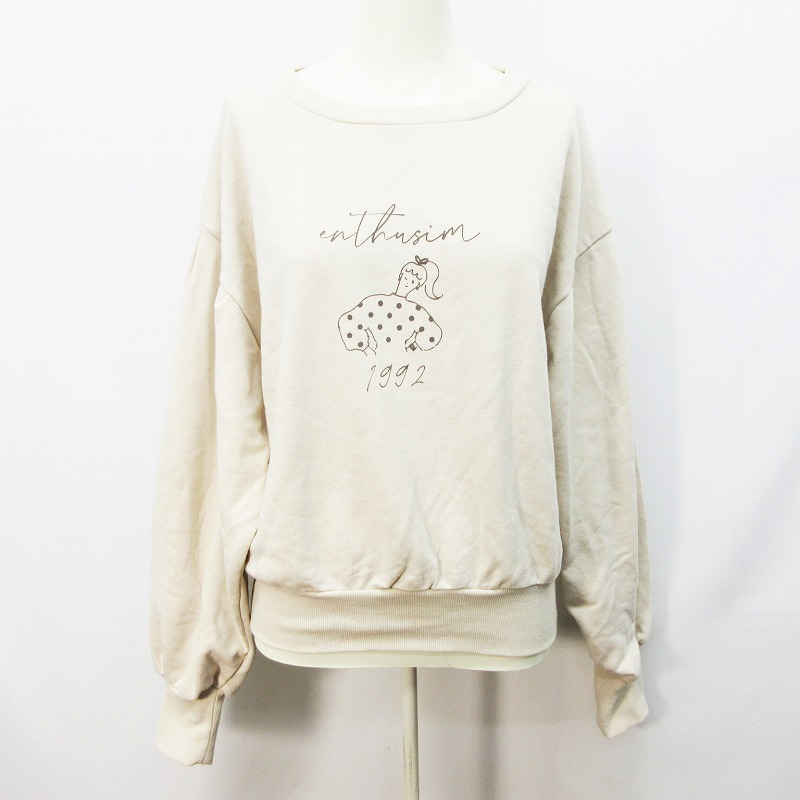 レトロガール Retro Girl トレーナー スウェット 長袖 丸首 プリント M ベージュ系 レディース 064 ベクトルパーク レトロガール Retro Girl トレーナー スウェット 長袖 丸首 プリント M ベージュ系 レディース 064 ベクトルパーク