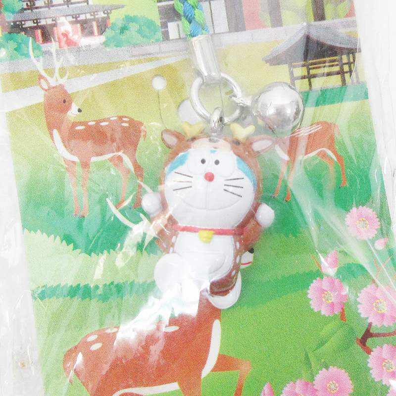 未使用品 ドラえもん どこでもドラえもん 根付け ストラップ ご当地 奈良限定 奈良公園 鹿 鈴付 マルチカラー その他 064 ベクトルパーク