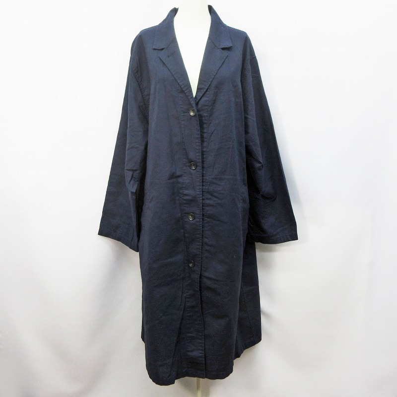 ユニクロ Uniqlo チェスターコート スプリングコート アウター ロング 無地 麻 リネン混 Xxl 紺 ネイビー系 33 レディース 064 ベクトルパーク