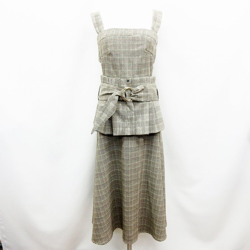 美品 アンドクチュール And Couture ストレッチ 2way サロペット ワンピース フリーサイズ 灰色 グレー系 レディース 064 ベクトルパーク