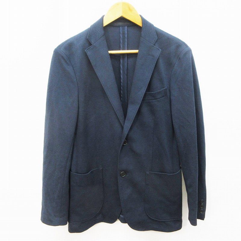 ユニクロ Uniqlo 311 ドライコンフォート ジャケット テーラード アウター 裏無 2b 無地 M 紺 ネイビー 33 メンズ 064 ベクトルパーク