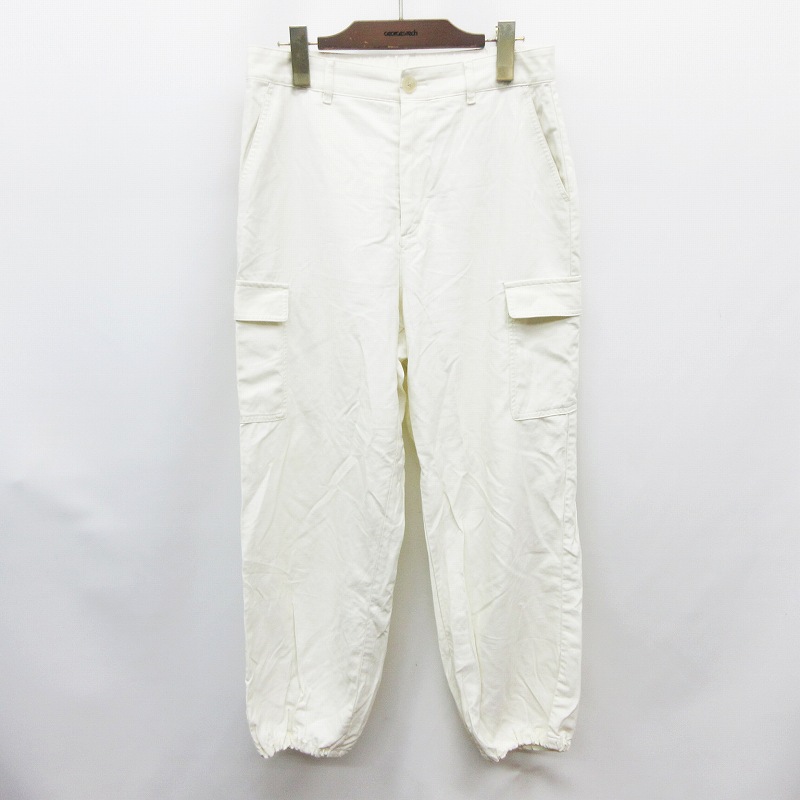 ユニクロ Uniqlo カーゴ ジョガー パンツ ロング ジップフライ ウエストゴム L 白 オフホワイト系 33 レディース 064 ベクトルパーク