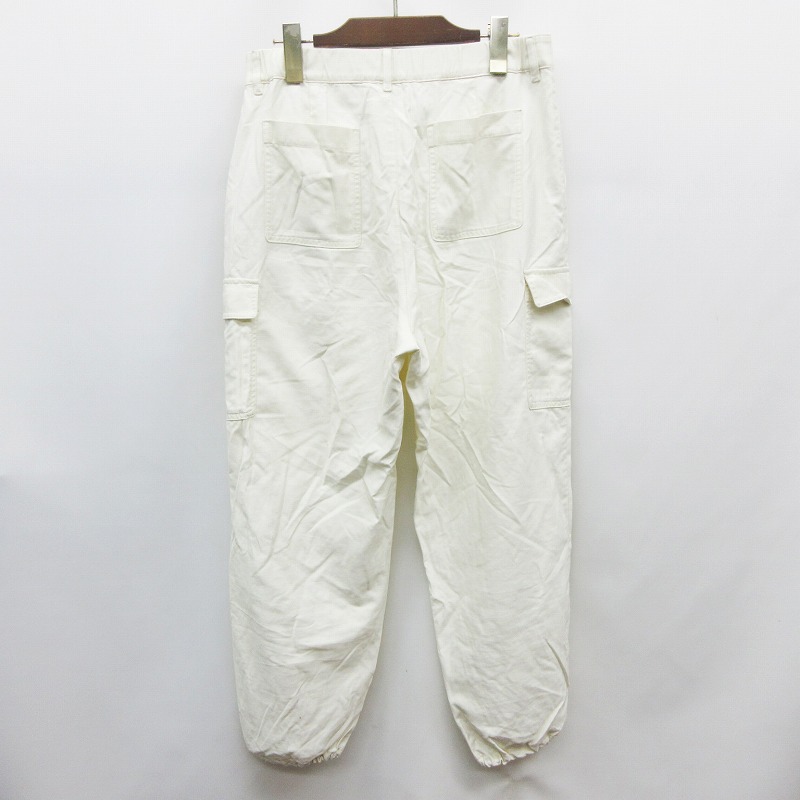 ユニクロ Uniqlo カーゴ ジョガー パンツ ロング ジップフライ ウエストゴム L 白 オフホワイト系 33 レディース 064 ベクトルパーク