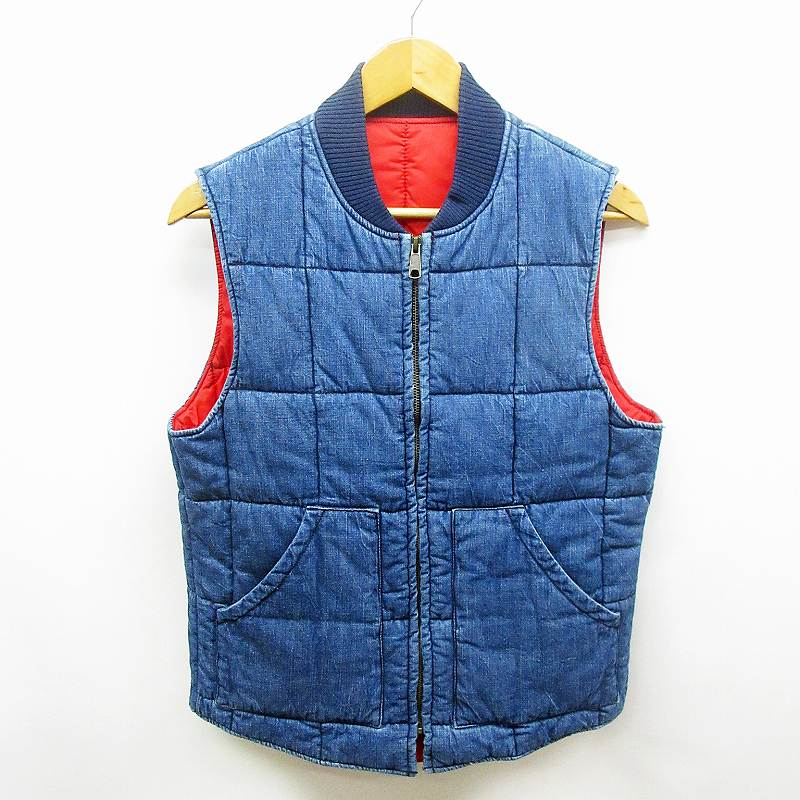 スタンダード カリフォルニア Standard California 美品 サーモア 中綿 Used加工 キルティング デニム ベスト M 美濃淡 メンズ 064 ベクトルパーク