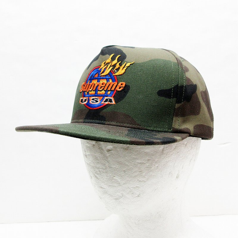 シュプリーム SUPREME 17FW Fire 5-Panel キャップ 迷彩 緑 グリーン系 