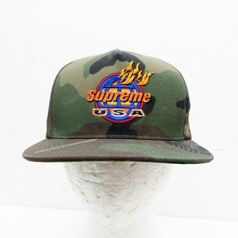 シュプリーム SUPREME 17FW Fire 5-Panel キャップ 迷彩 緑 グリーン系