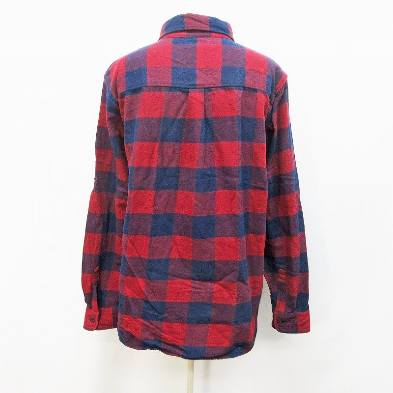 ユニクロ Uniqlo シャツ ネルシャツ ブラウス 長袖 チェック 綿 コットン 100 L 赤 レッド系 紺 ネイビー系 35 レディース 064 ベクトルパーク