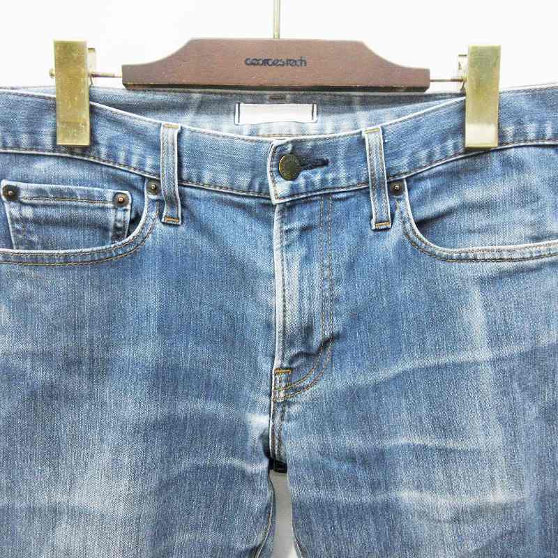 ユニクロ Uniqlo デニム パンツ ジーンズ ジーパン スリム ジップフライ Used加工 綿 コットン ストレッチ 30 76cm M相当 インディゴ 35 レディース 064 ベクトルパーク