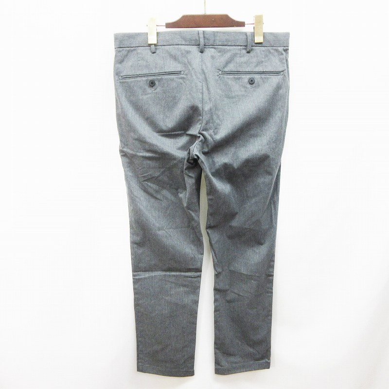 ユニクロ Uniqlo 321 スリムフィット ノータック チノ パンツ ロング ジップフライ 綿 コットン ストレッチ W85cm L相当 灰色 グレー系 36 メンズ 064 ベクトルパーク