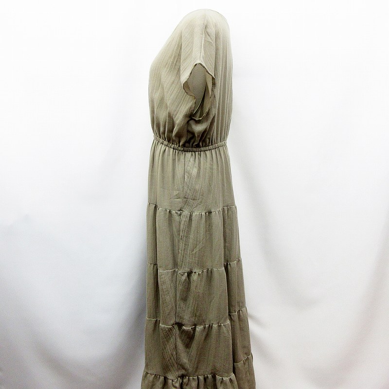 アースミュージック エコロジー Earth Music Ecology ｖネック 半袖 ワンピース フリーサイズ 緑 グリーン系 37 レディース 064 ベクトルパーク