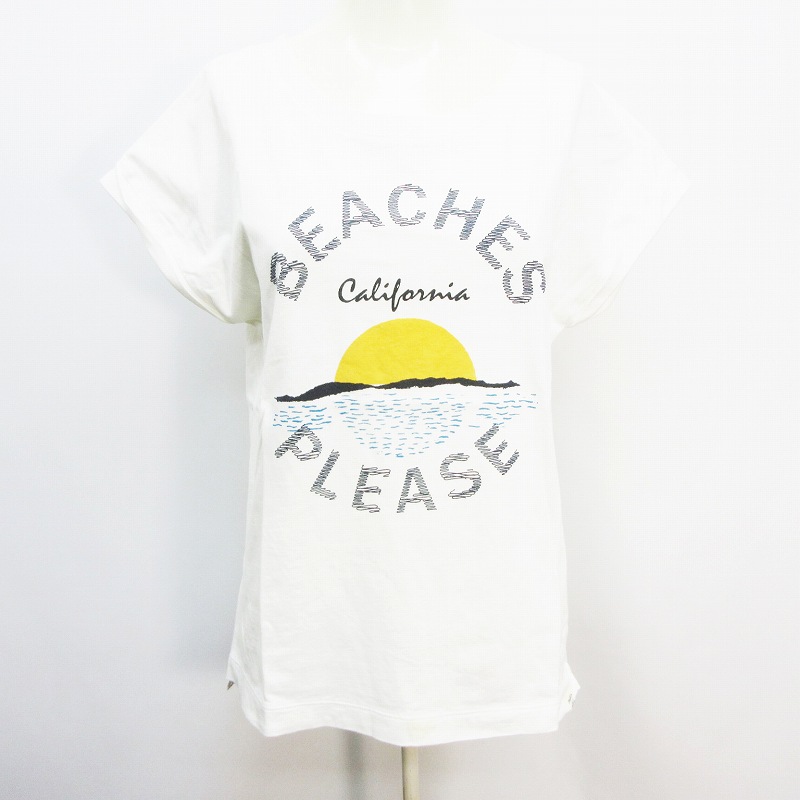 ベイフロー Bayflow マリブネイティブブルー Malibu Native Blue Tシャツ カットソー 半袖 フレンチ袖 丸首 プリント 綿 コットン 100 2 M相当 白 ホワイト系 37 レディース 064 ベクトルパーク