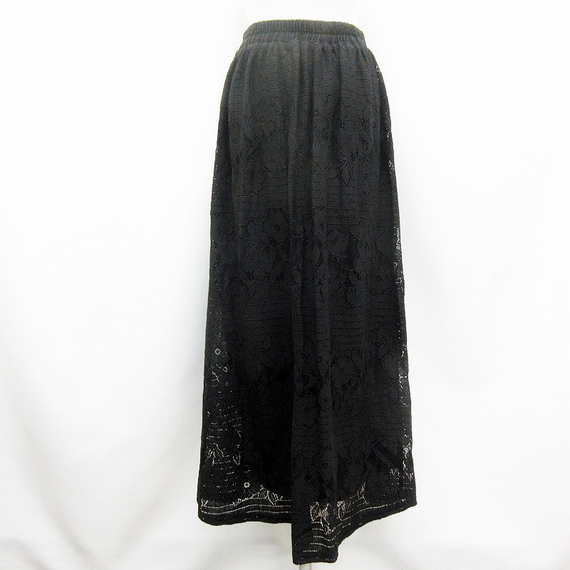 アクシーズファム Axes Femme ロング スカート 花柄 総レース M 黒 ブラック系 レディース 064 ベクトルパーク アクシーズファム Axes Femme ロング スカート 花柄 総レース M 黒 ブラック系 レディース 064 ベクトルパーク