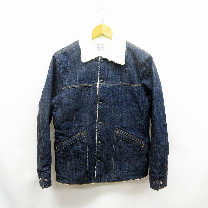 スタンダード カリフォルニア Standard California 美品 裏ボア デニム ジャケット ジージャン S 濃紺 日本製 メンズ 064 ベクトルパーク