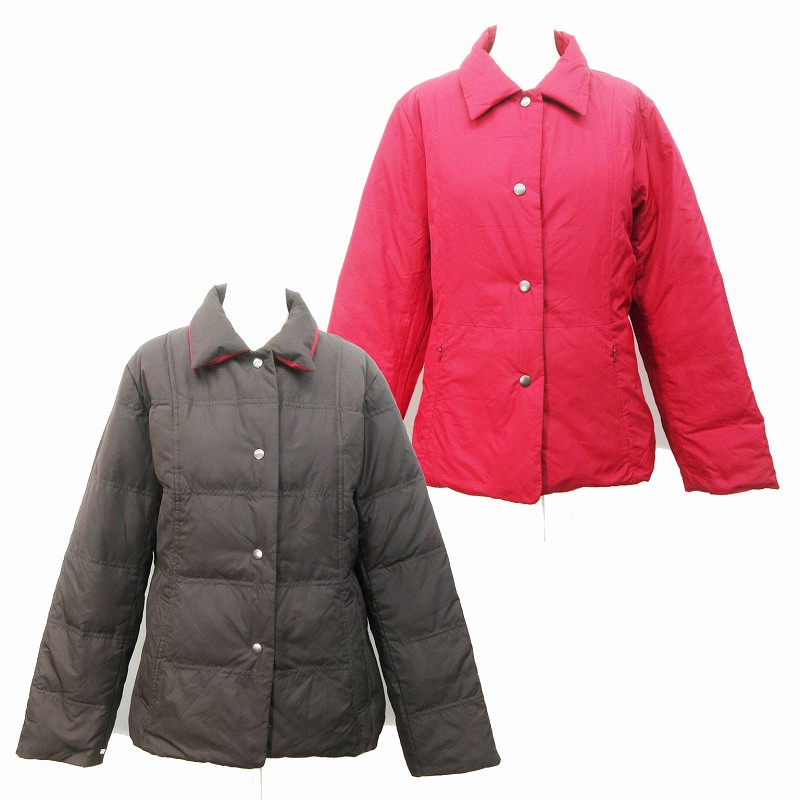 ミスオンワード Miss Onward ダウン ジャケット ブルゾン アウター リバーシブル ジップアップ クマ型収納 9 M相当 茶 ブラウン系 赤 ダークレッド系 レディース 064 ベクトルパーク