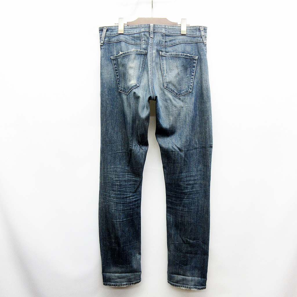 マリテフランソワジルボー Marithe Francois Girbaud Used加工 ストレッチ ストレート デニムパンツ ジーンズ L 美濃淡 W86cm メンズ 064 ベクトルパーク