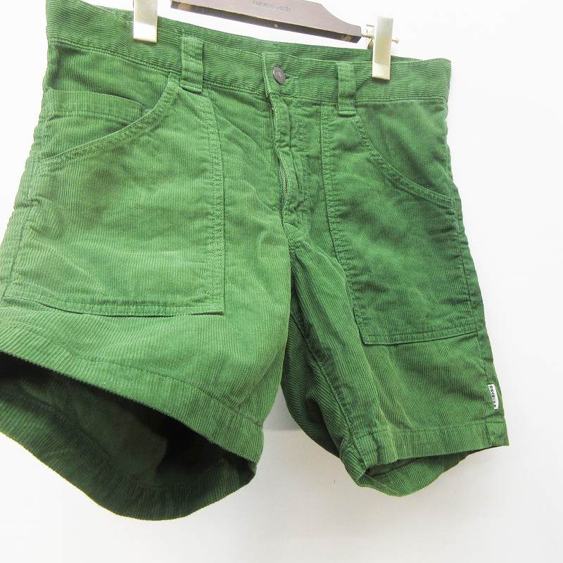 ハリウッドランチマーケット Hollywood Ranch Market サマー コール ビーチ ショーツ ショート パンツ ジップフライ コーデュロイ H刺繍 綿 コットン100 2 M相当 緑 グリーン系 メンズ 064 ベクトルパーク
