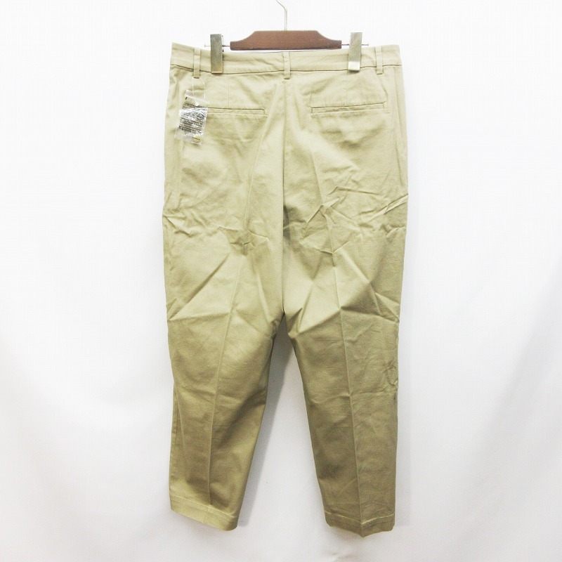 未使用品 ユニクロ Uniqlo 221 コットン テーパード アンクル パンツ ジップフライ 綿 コットン ストレッチ 73 L相当 ベージュ系 40 レディース 064 ベクトルパーク