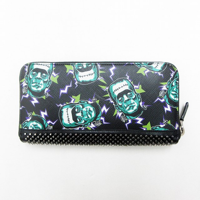 プラダ PRADA 極美品 フランケンシュタイン 総柄 サフィアーノ レザー 