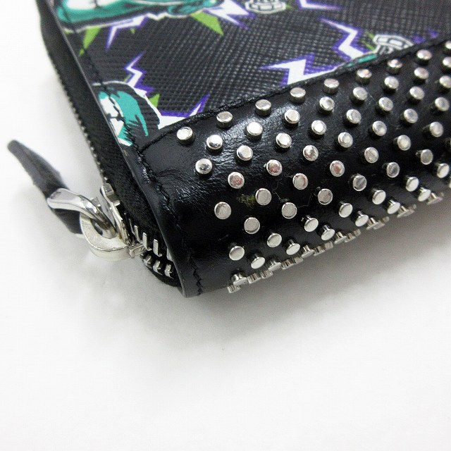 プラダ PRADA 極美品 フランケンシュタイン 総柄 サフィアーノ レザー 