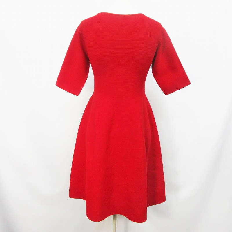 スナイデル Snidel ホールガーメント ニット ワンピース 膝丈 半袖 無地 F M相当 赤 レッド系 レディース 064 ベクトルパーク