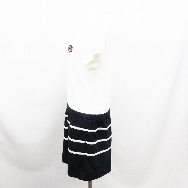 ジュン ロペ Jun Rope 半袖 シャツ ワンピース ボーダー M 白 ホワイト系 紺 ネイビー系 レディース 064 ベクトルパーク