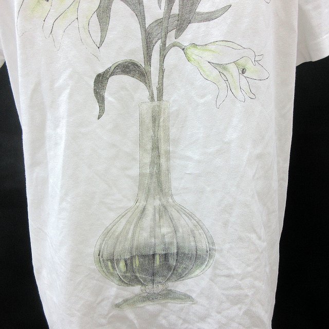 ロエベ LOEWE 半袖 Tシャツ カットソー S 白 ホワイト系 花