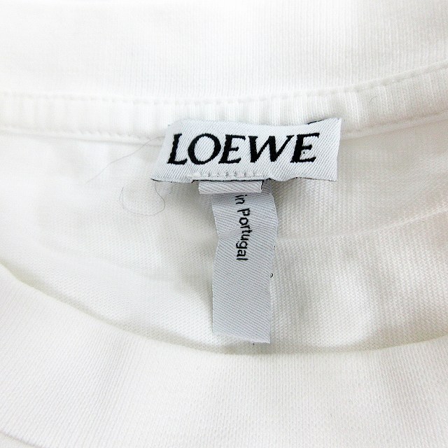 ロエベ LOEWE 半袖 Tシャツ カットソー S 白 ホワイト系 花