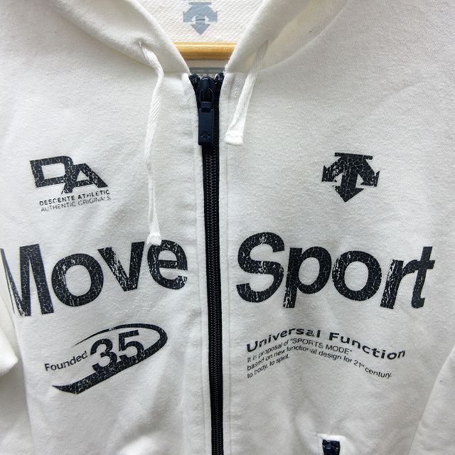 セットアップ デサント◇ジップアップ パーカー◇ホワイト Mサイズ デサント DESCENTE ジップアップ パーカー L 白 ホワイト系 ○45