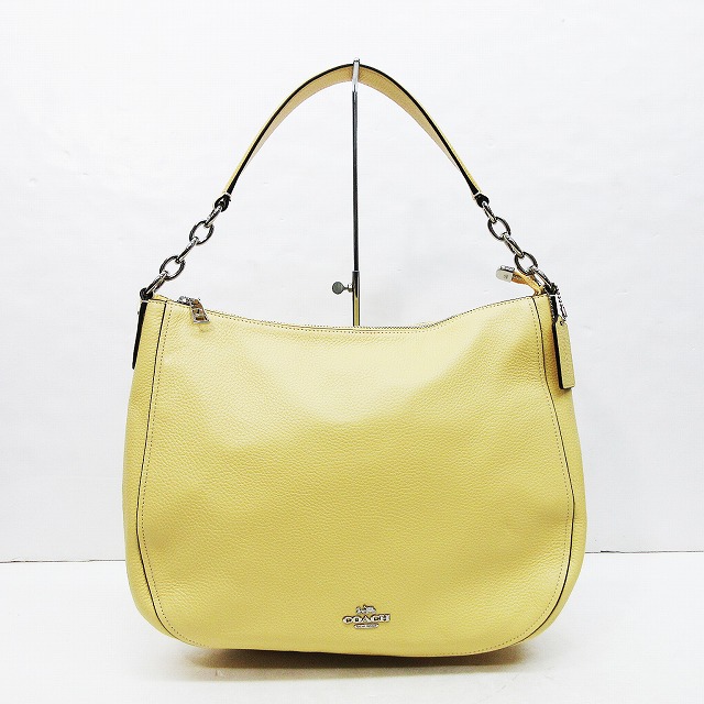 未使用品 コーチ Coach F31399 ペブルド レザー エル ホーボー レザー 2way ショルダー バッグ 黄色 イエロー レディース 064 202110030413 ベクトルパーク