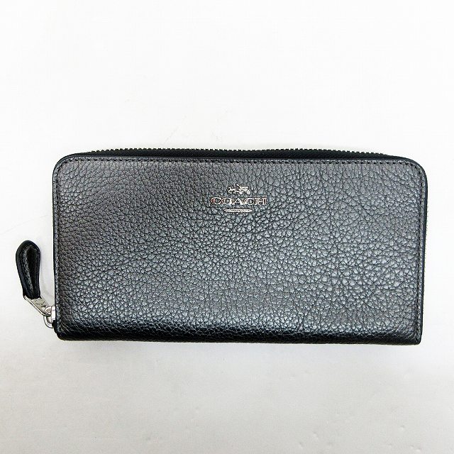 未使用品 コーチ COACH 23554 メタリック レザー ラウンドファスナー 