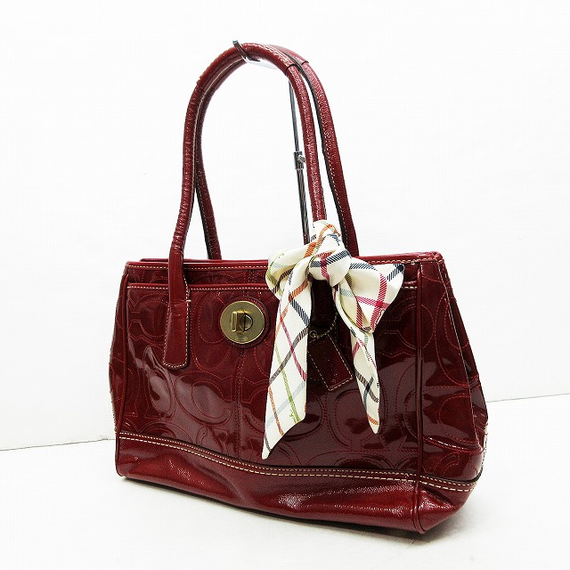 コーチ COACH 12449 エナメル レザー シグネチャー ショルダーバッグ 