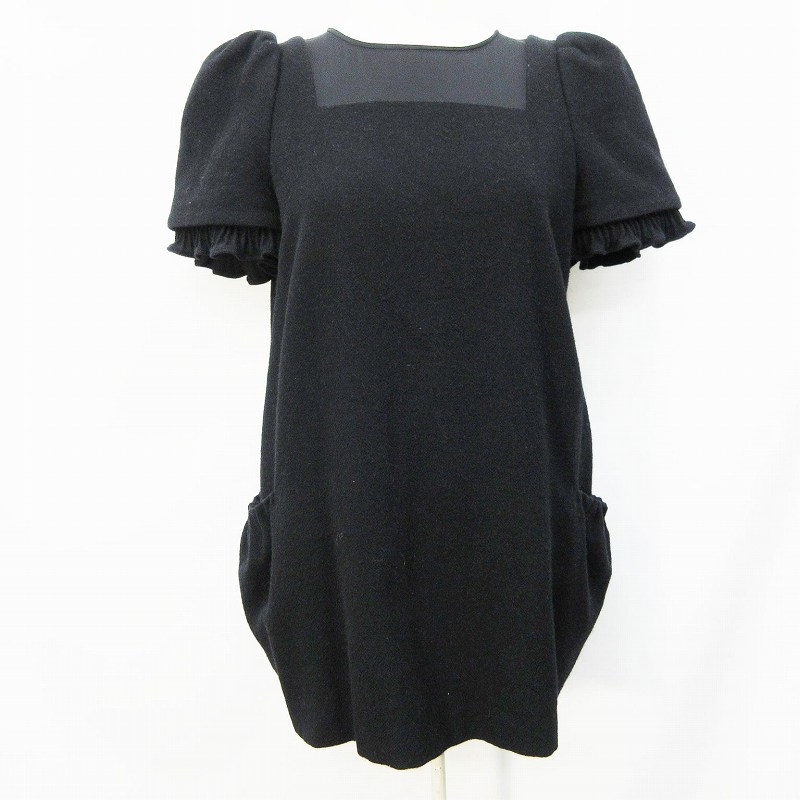 ラウラ Laula チュニック ワンピース 半袖 パフスリーブ ミニ丈 フリル シースルーネック 無地 キャメル F M相当 黒 ブラック系 レディース 064 ベクトルパーク ラウラ Laula チュニック ワンピース 半袖 パフスリーブ ミニ丈 フリル シースルーネック 無地 キャメル F M相当 黒 ブラック系 レディース 064 ベクトルパーク