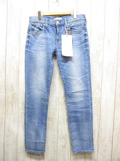 新品タグ付き 未使用品 レッドカード Red Card スキニー デニム パンツ 26 薄青 ジッパーフライ ジーンズ ストレッチ 色落ち加工 日本製 メンズ 065 ベクトルパーク