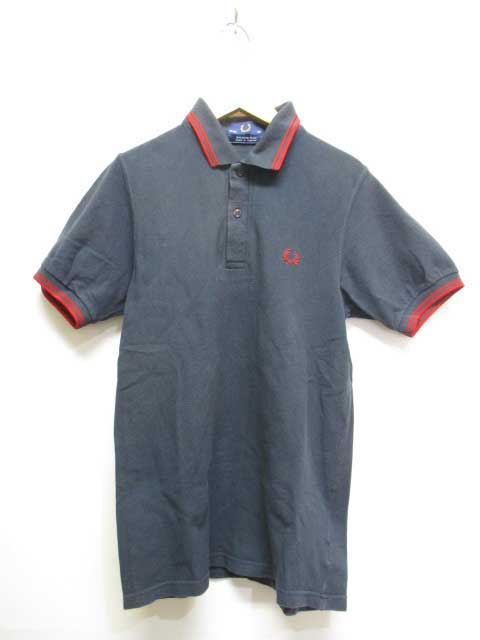 フレッドペリー FRED PERRY 半袖 ポロシャツ 36 紺×赤 ネイビー