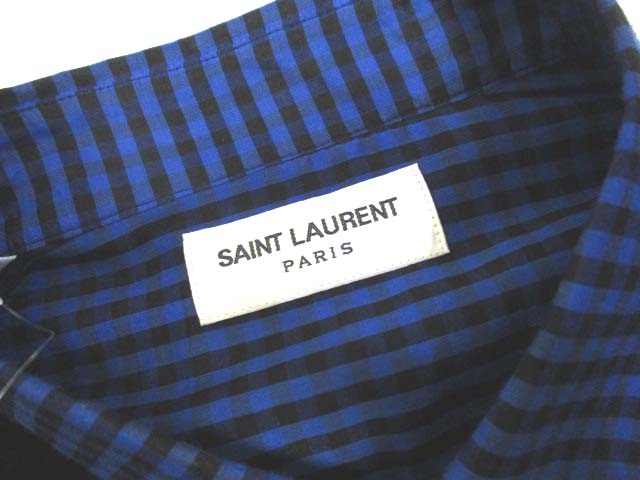16SS 極美品 サンローラン パリ SAINT LAURENT PARIS ギンガムチェック 
