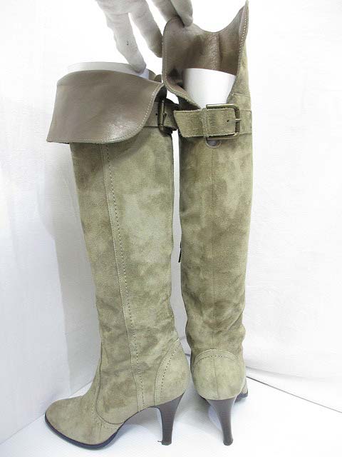 DIANAベージュ レザー ブーツ ダイアナ DIANA レザーフィットブーツ （ダークベージュスエード