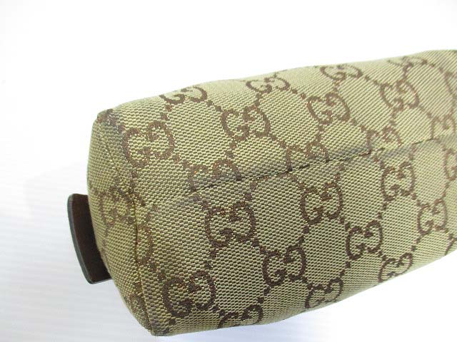 グッチ GUCCI 153228 ポーチ ベージュ GGキャンバス レザー