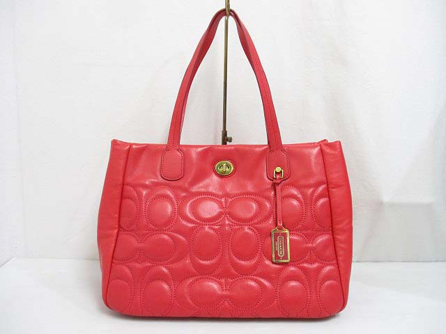コーチ COACH 21237 レザー トート バッグ 赤 レッド レガシー  