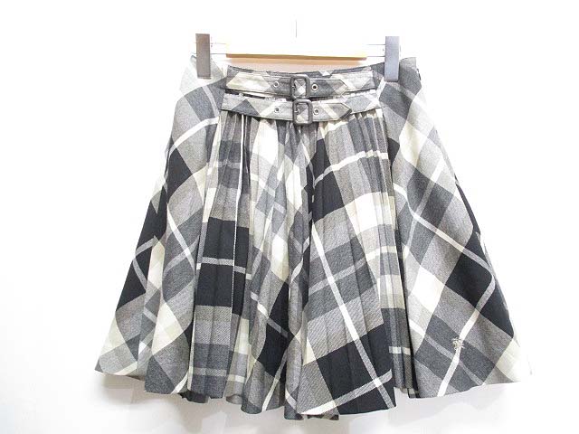 バーバリーブルーレーベル BURBERRY BLUE LABEL チェック柄 プリーツ 