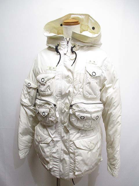 ラルフローレン　ホワイト フード付きダウンコート ラルフローレン RALPH LAUREN ダウンコート ロング フード付き ジップ