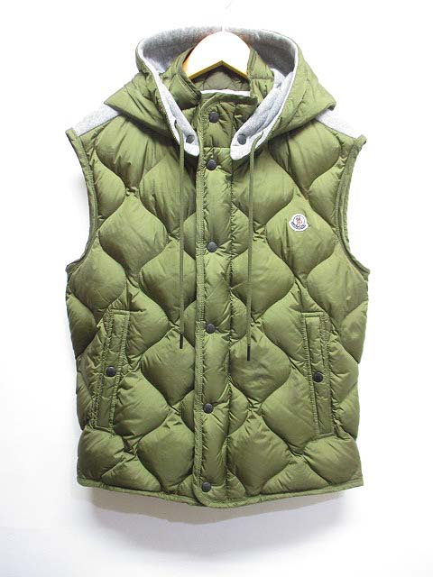 モンクレール MONCLER MAGLIA GILET ダウン ベスト M オリーブ グレー 