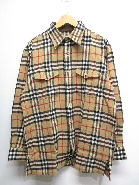 バーバリーズ Burberrys 美品 長袖 ノバチェック ウール シャツ MA 
