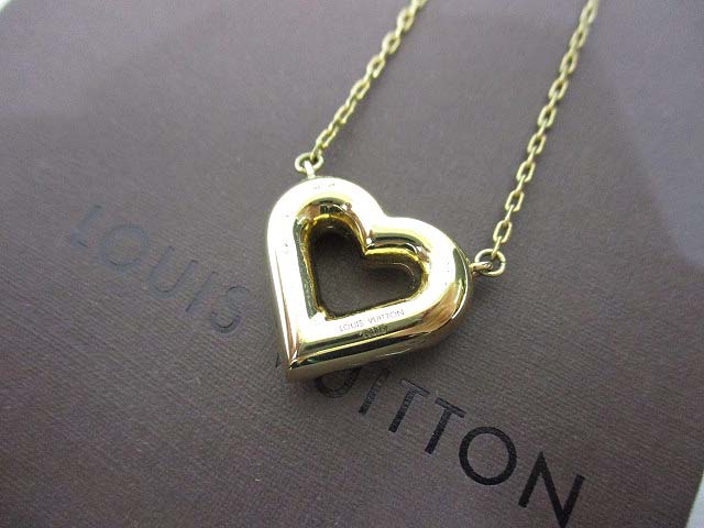 美品 ルイヴィトン LOUIS VUITTON ネックレス LV&V ハート M61136  