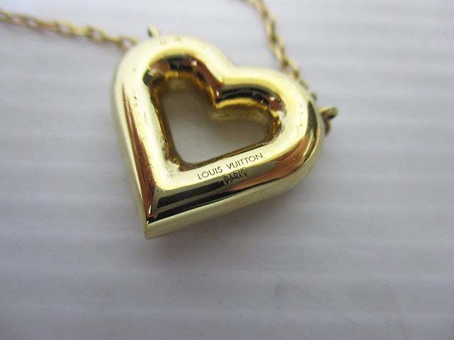 美品 ルイヴィトン LOUIS VUITTON ネックレス LV&V ハート M61136  