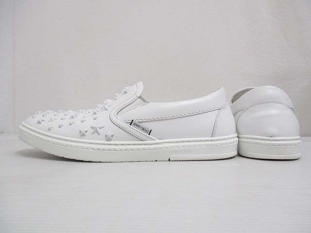 ジミーチュウ JIMMY CHOO レザー スリッポン シューズ スタッズ 40  
