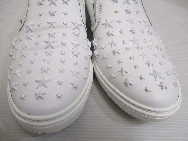 ジミーチュウ JIMMY CHOO レザー スリッポン シューズ スタッズ 40  